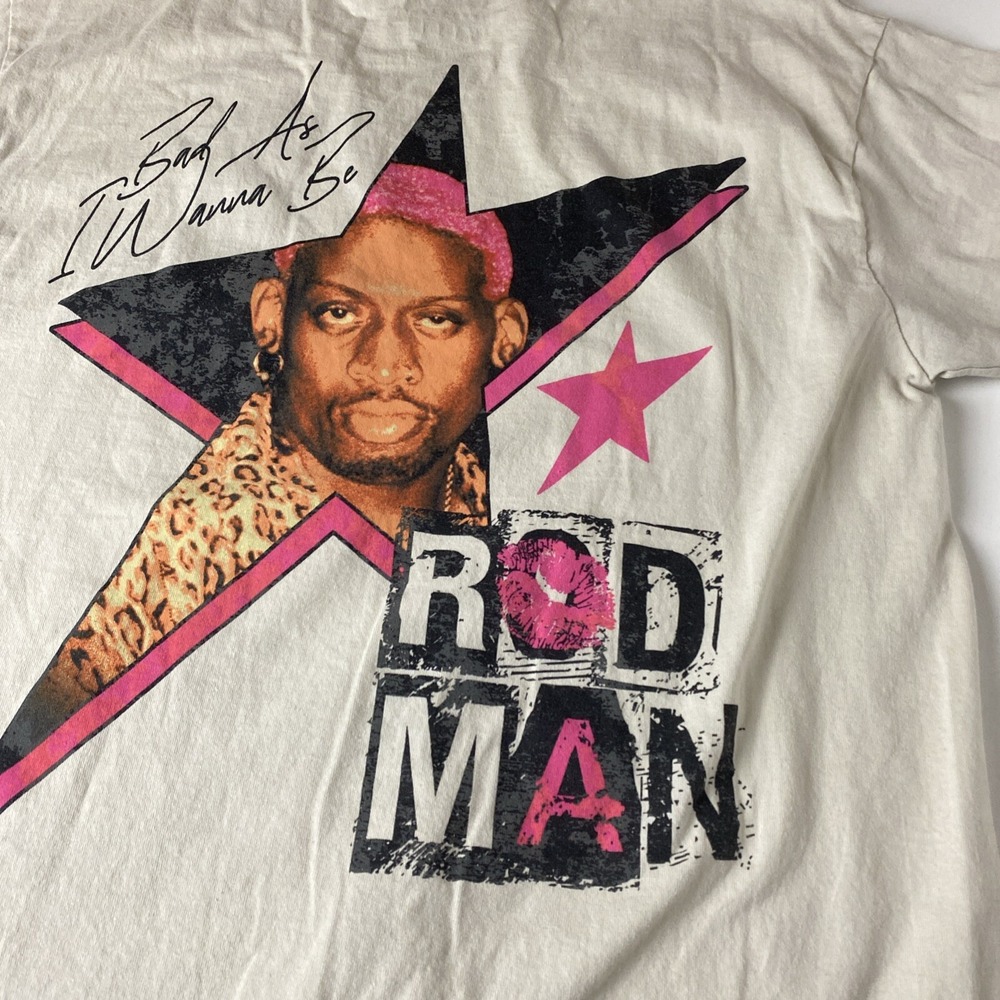Vintage? Dennis Rodman T-Shirt Large Bad As I Wanna Be Rap Tee Rod Man - Picture 10 of 12